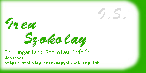 iren szokolay business card